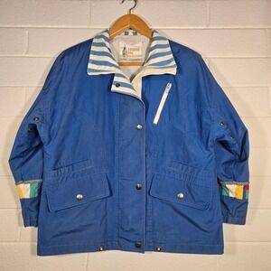 Vtg 80s London Fog Colorblock Sailing Jacket Small Nautical 80s 90s Retro